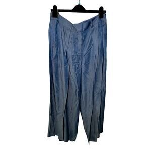 Carlisle Womens Cove Wide Leg Pants High Rise Pleated Front Blue Size 10 NWT